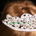 Corona de cristal transparente de la boda de la tiara de la piedra clara grande